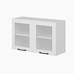 Alvinka Mutfak Modül Mbr_A Üst 2Dk1R 100-H60Cm Dolap Cam Beyaz Beyaz Suntalam