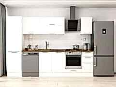 Alvinka 300X210 Cm Klasik Mebran Mutfak Dolabı Mb-E90B50S40-2 Mebran | Beyaz - Mdf