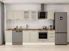 Alvinka 280X210 Cm Klasik Mebran Mutfak Dolabı M-E80S40S40-3 Mebran | Kumtaşı - Mdf