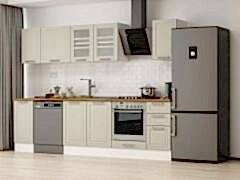 Alvinka 280X210 Cm Klasik Mebran Mutfak Dolabı M-E80S40S40-3 Mebran | Kumtaşı - Mdf