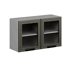 Alvinka Mutfak Modül Mbr_A Üst 2Dk1R 100-H60Cm Dolap Cam Beyaz Kumtaşı Suntalam