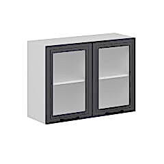 Alvinka Mutfak Modül Mbr_A Üst 2Dk1R 100-H72Cm Dolap Cam Beyaz Antrasit Suntalam