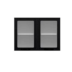 Alvinka Mutfak Modül Mbr_A Üst 2Dk1R 100-H72Cm Dolap Cam Beyaz Antrasit Mdf