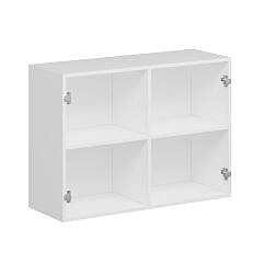 Alvinka Mutfak Modül Mbr_A Üst 2Dk1R 100-H72Cm Dolap Cam Beyaz Antrasit Mdf