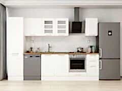 Alvinka 300X210 Cm Klasik Mebran Mutfak Dolabı Mb-E90B50S40-3 Mebran | Beyaz - Mdf