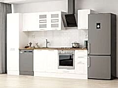 Alvinka 300X210 Cm Klasik Mebran Mutfak Dolabı Mb-E90B50S40-3 Mebran | Beyaz - Mdf