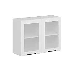 Alvinka Mutfak Modül Mbr_A Üst 2Dk1R 100-H72Cm Dolap Cam Beyaz Beyaz Mdf