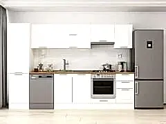 Alvinka 305X210 Cm Klasik Mebran Mutfak Dolabı Mb-E90B50S45-1 Mebran | Beyaz - Suntalam