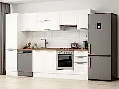 Alvinka 305X210 Cm Klasik Mebran Mutfak Dolabı Mb-E90B50S45-1 Mebran | Beyaz - Suntalam