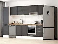 Alvinka 305X210 Cm Klasik Mebran Mutfak Dolabı Mb-E90B50S45-1 Mebran | Antrasit - Suntalam