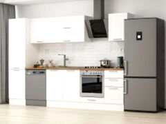 Alvinka 305X210 Cm Klasik Mebran Mutfak Dolabı Mb-E90B50S45-2 Mebran | Beyaz - Mdf