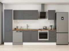 Alvinka 305X210 Cm Klasik Mebran Mutfak Dolabı Mb-E90B50S45-2 Mebran | Antrasit - Mdf