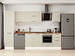 Alvinka 305X210 Cm Klasik Mebran Mutfak Dolabı Mb-E90B50S45-2 Mebran | Kumtaşı - Mdf