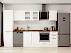 Alvinka 305X210 Cm Klasik Mebran Mutfak Dolabı Mb-E90B50S45-3 Mebran | Beyaz - Suntalam