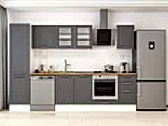 Alvinka 305X210 Cm Klasik Mebran Mutfak Dolabı Mb-E90B50S45-3 Mebran | Antrasit - Mdf