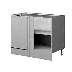 Alvinka Mutfak Modül Mbr_B Alt 1K1R 105Cm Köşe Dolap Beyaz Beyaz Suntalam