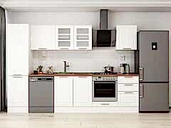 Alvinka 310X210 Cm Klasik Mebran Mutfak Dolabı Mb-E90B50S50-3 Mebran | Beyaz - Suntalam