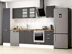 Alvinka 310X210 Cm Klasik Mebran Mutfak Dolabı Mb-E90B50S50-3 Mebran | Antrasit - Suntalam