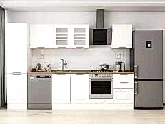 Alvinka 310X210 Cm Klasik Mebran Mutfak Dolabı Mb-E90B50S50-3 Mebran | Beyaz - Mdf