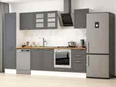 Alvinka 310X210 Cm Klasik Mebran Mutfak Dolabı Mb-E90B50S50-3 Mebran | Antrasit - Mdf