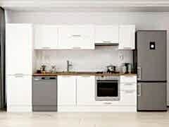 Alvinka 310X210 Cm Klasik Mebran Mutfak Dolabı Mb-E90B60S40-1 Mebran | Beyaz - Suntalam