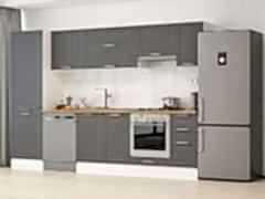 Alvinka 310X210 Cm Klasik Mebran Mutfak Dolabı Mb-E90B60S40-1 Mebran | Antrasit - Suntalam