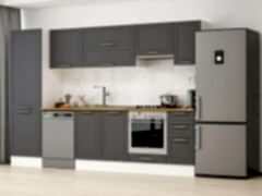 Alvinka 310X210 Cm Klasik Mebran Mutfak Dolabı Mb-E90B60S40-1 Mebran | Antrasit - Mdf