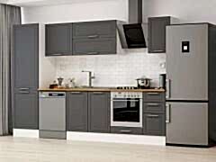 Alvinka 310X210 Cm Klasik Mebran Mutfak Dolabı Mb-E90B60S40-2 Mebran | Antrasit - Suntalam