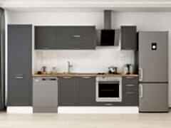 Alvinka 310X210 Cm Klasik Mebran Mutfak Dolabı Mb-E90B60S40-2 Mebran | Antrasit - Mdf