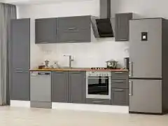 Alvinka 310X210 Cm Klasik Mebran Mutfak Dolabı Mb-E90B60S40-2 Mebran | Antrasit - Mdf