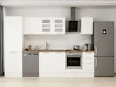 Alvinka 310X210 Cm Klasik Mebran Mutfak Dolabı Mb-E90B60S40-3 Mebran | Beyaz - Mdf