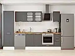 Alvinka 310X210 Cm Klasik Mebran Mutfak Dolabı Mb-E90B60S40-3 Mebran | Antrasit - Mdf