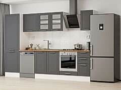 Alvinka 310X210 Cm Klasik Mebran Mutfak Dolabı Mb-E90B60S40-3 Mebran | Antrasit - Mdf