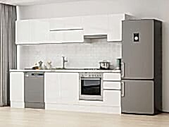 Alvinka 280X210 Cm High Gloss Mutfak Dolabı M-E80S40S40-1 High Gloss | Beyaz - Suntalam