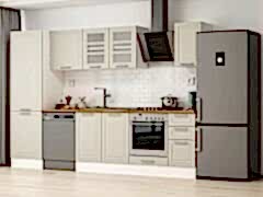 Alvinka 310X210 Cm Klasik Mebran Mutfak Dolabı Mb-E90B60S40-3 Mebran | Kumtaşı - Mdf