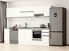 Alvinka 280X210 Cm High Gloss Mutfak Dolabı M-E80S40S40-1 High Gloss | Beyaz - Mdf