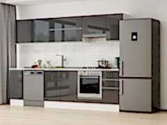 Alvinka 280X210 Cm High Gloss Mutfak Dolabı M-E80S40S40-1 High Gloss | Antrasit - Suntalam