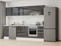 Alvinka 280X210 Cm High Gloss Mutfak Dolabı M-E80S40S40-1 High Gloss | Antrasit - Mdf