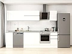 Alvinka 280X210 Cm High Gloss Mutfak Dolabı M-E80S40S40-2 High Gloss | Beyaz - Mdf