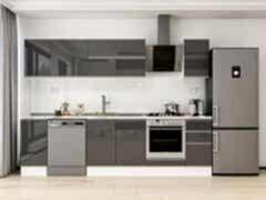 Alvinka 280X210 Cm High Gloss Mutfak Dolabı M-E80S40S40-2 High Gloss | Antrasit - Suntalam