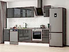 Alvinka 280X210 Cm High Gloss Mutfak Dolabı M-E80S40S40-2 High Gloss | Antrasit - Suntalam