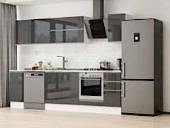 Alvinka 280X210 Cm High Gloss Mutfak Dolabı M-E80S40S40-2 High Gloss | Antrasit - Mdf