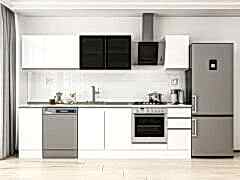 Alvinka 280X210 Cm High Gloss Mutfak Dolabı M-E80S40S40-3 High Gloss | Beyaz - Mdf