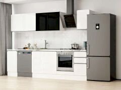 Alvinka 280X210 Cm High Gloss Mutfak Dolabı M-E80S40S40-3 High Gloss | Beyaz - Mdf