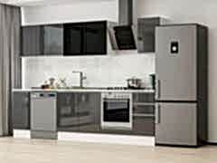 Alvinka 280X210 Cm High Gloss Mutfak Dolabı M-E80S40S40-3 High Gloss | Antrasit - Suntalam