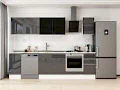 Alvinka 280X210 Cm High Gloss Mutfak Dolabı M-E80S40S40-3 High Gloss | Antrasit - Mdf