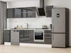 Alvinka 285X210 Cm High Gloss Mutfak Dolabı M-E80S45S40-2 High Gloss | Antrasit - Mdf