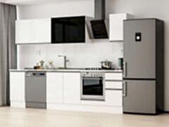 Alvinka 285X210 Cm High Gloss Mutfak Dolabı M-E80S45S40-3 High Gloss | Beyaz - Mdf