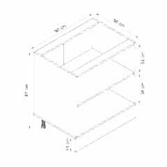 Alvinka Mutfak Modül Mbr_B Alt 2K1R 90Cm Dolap Beyaz Antrasit Suntalam