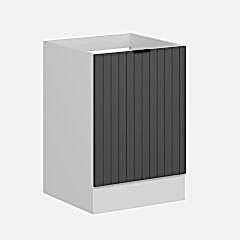 Alvinka Mutfak Modül Mbr_B Alt 1K 60Cm Evye Dolap Beyaz Antrasit Mdf